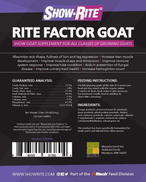 Show-Rite Rite Factor for Show Goats