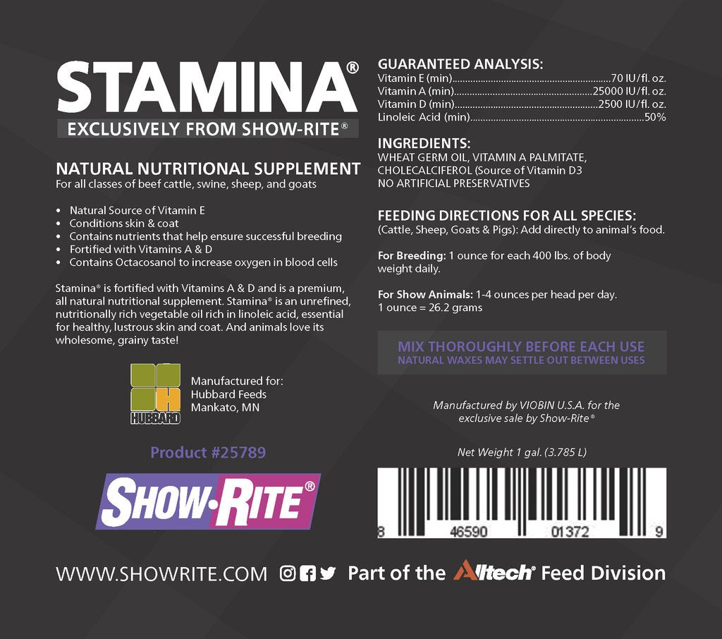 Show-Rite Stamina Supplement for Cows, Sheep, Goats, Pigs & Horses