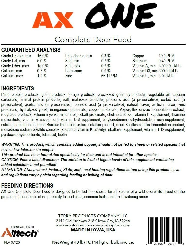 Terra Products Co. AX One - Complete Deer Feed Antler Xcelerator (40lb)